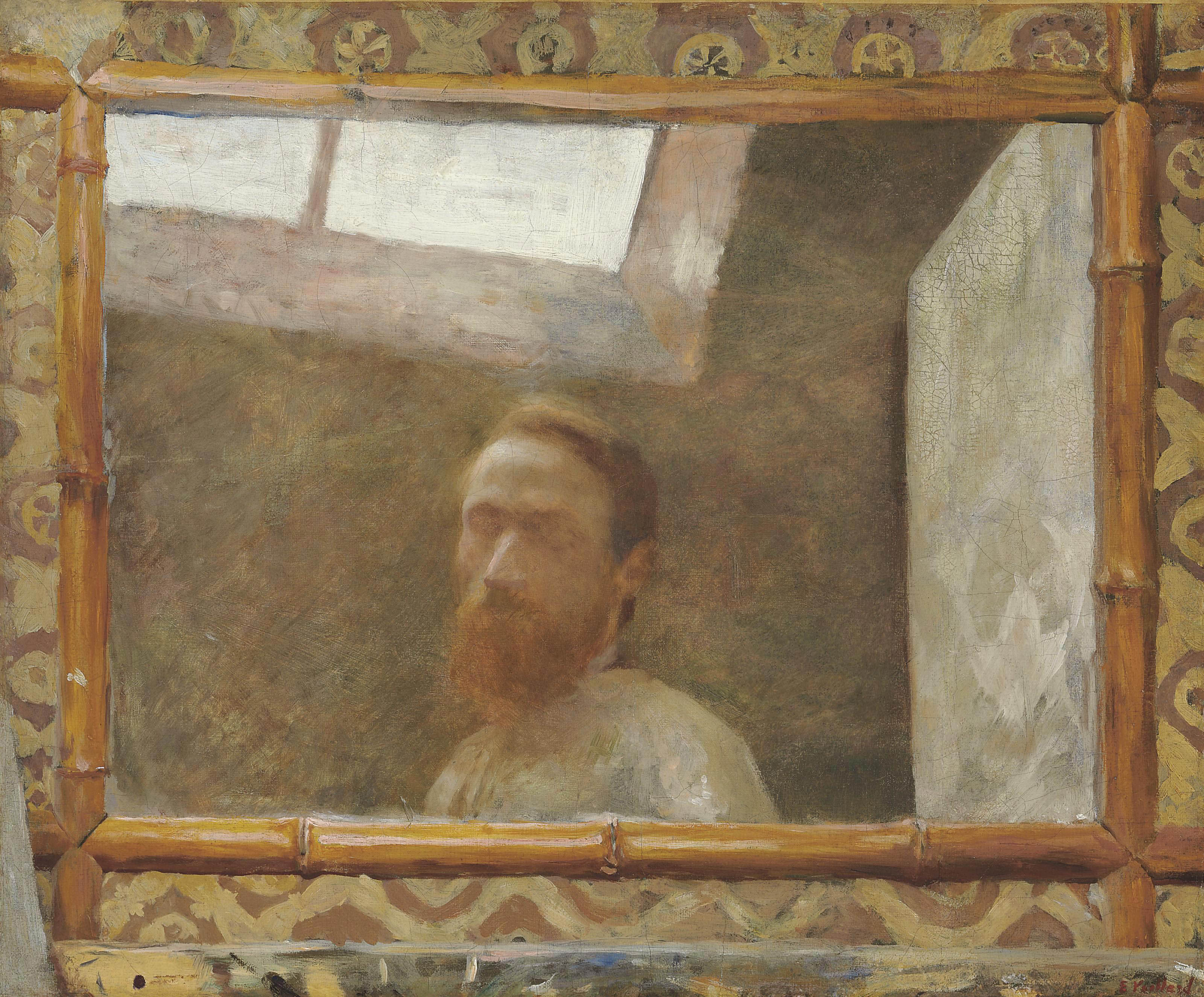 Autoportrait au miroir de bambou - Édouard Vuillard