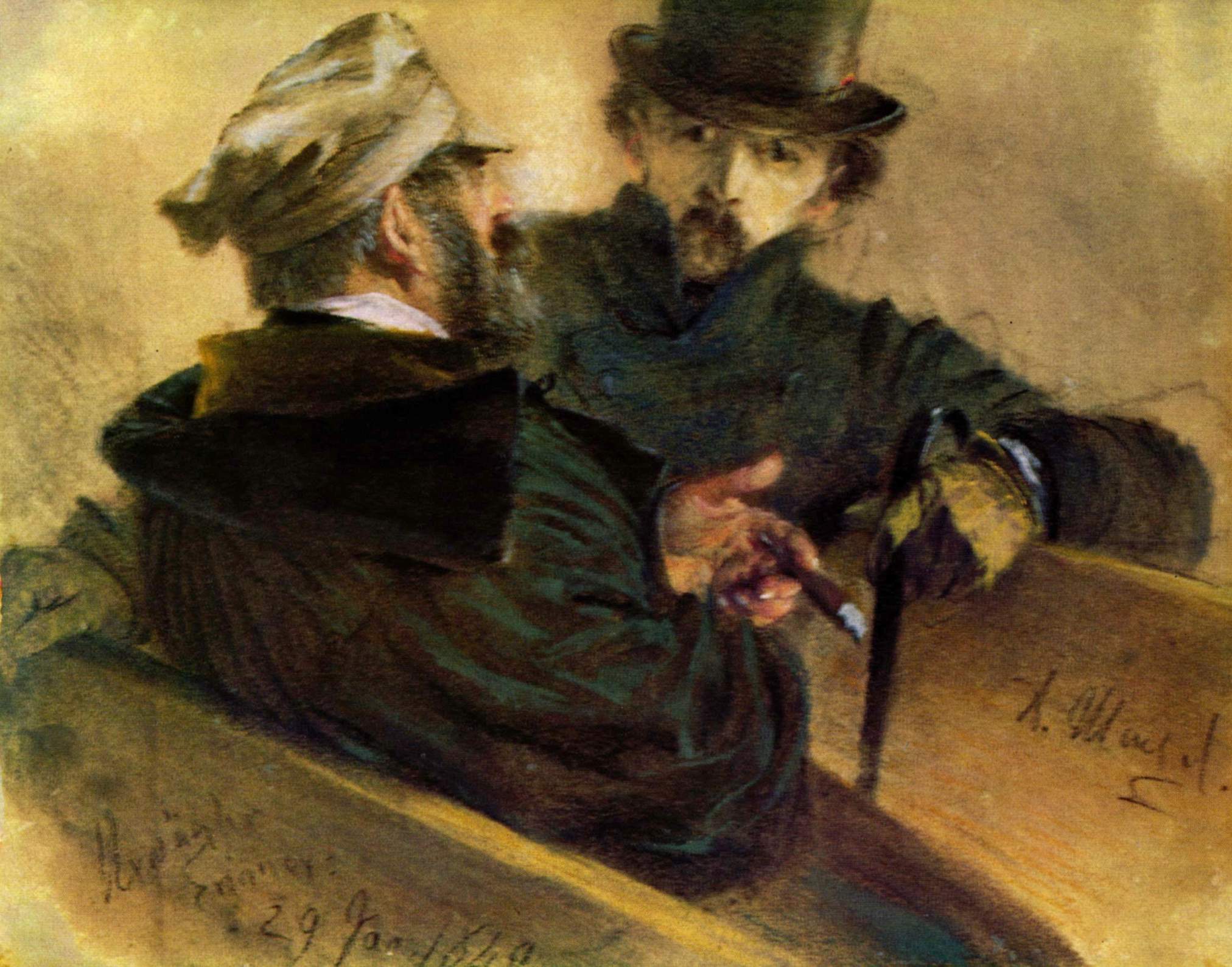 Deux électeurs en discussion - Adolph von Menzel