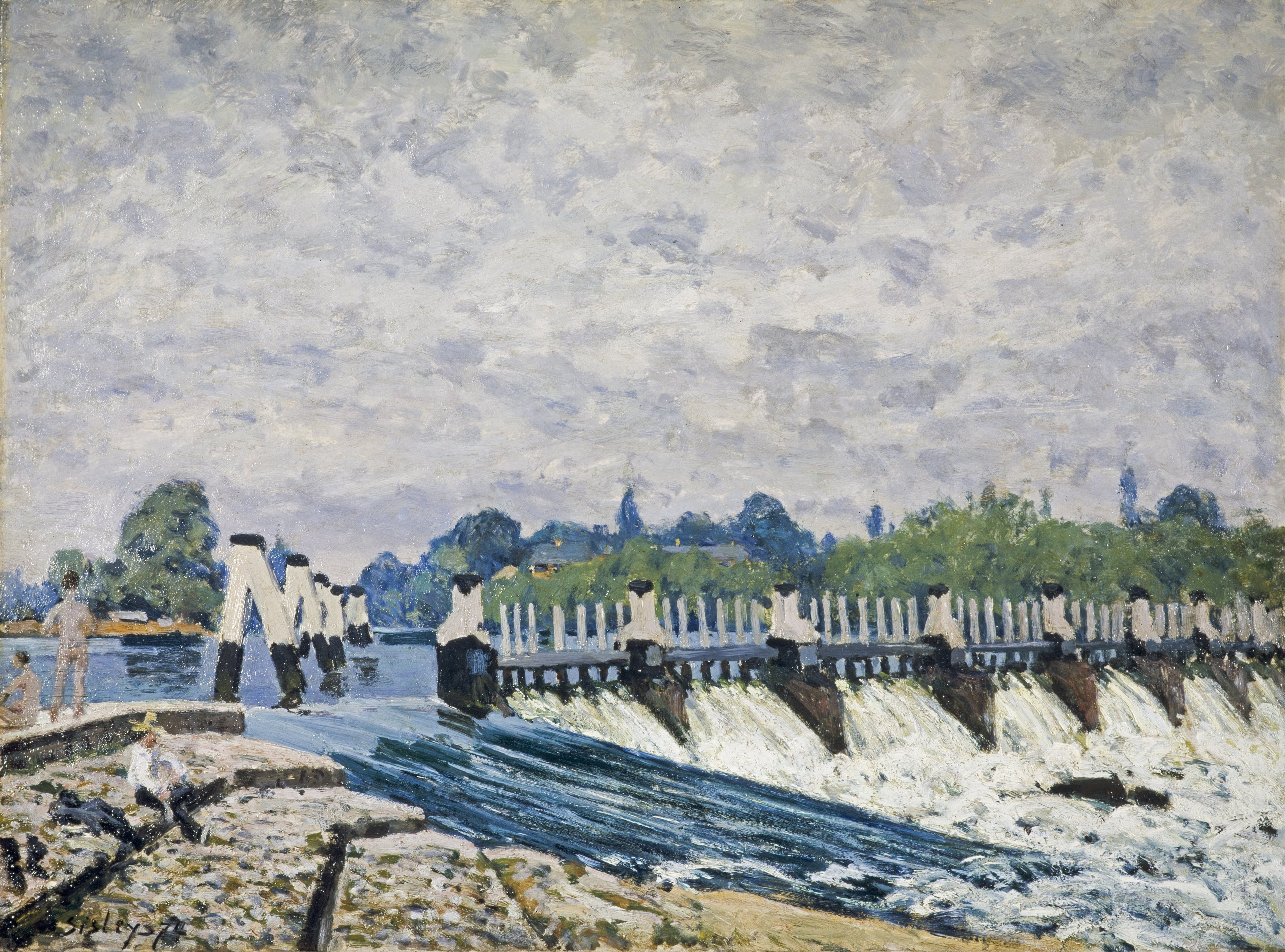 Reproduction du tableau « L'Écluse de Molesey près de Hampton Court, effet du matin - Alfred Sisley » par Alpha Reproduction en peinture à l’huile
