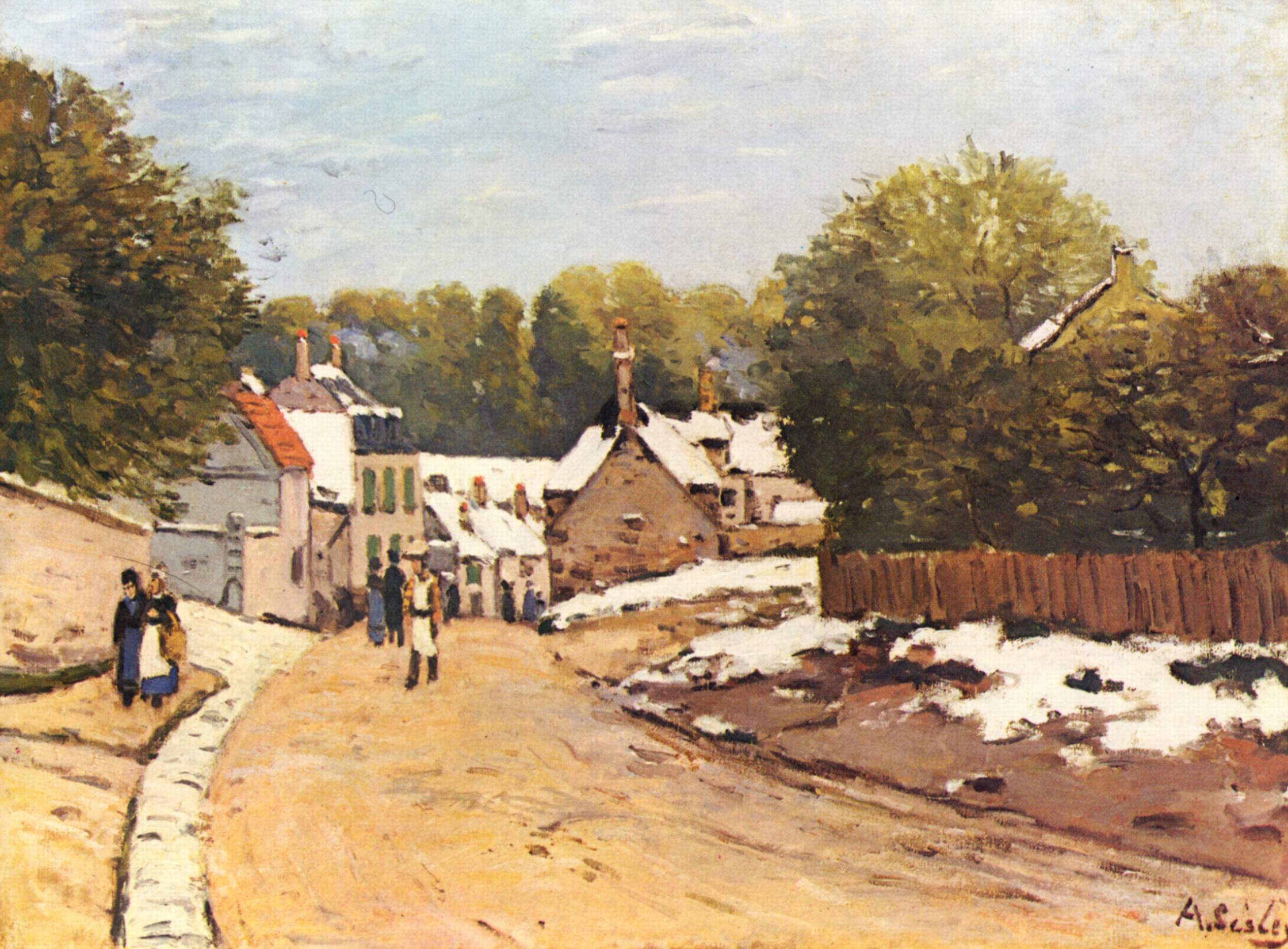 Reproduction du tableau « Premières Neiges à Louveciennes - Alfred Sisley » par Alpha Reproduction en peinture à l’huile