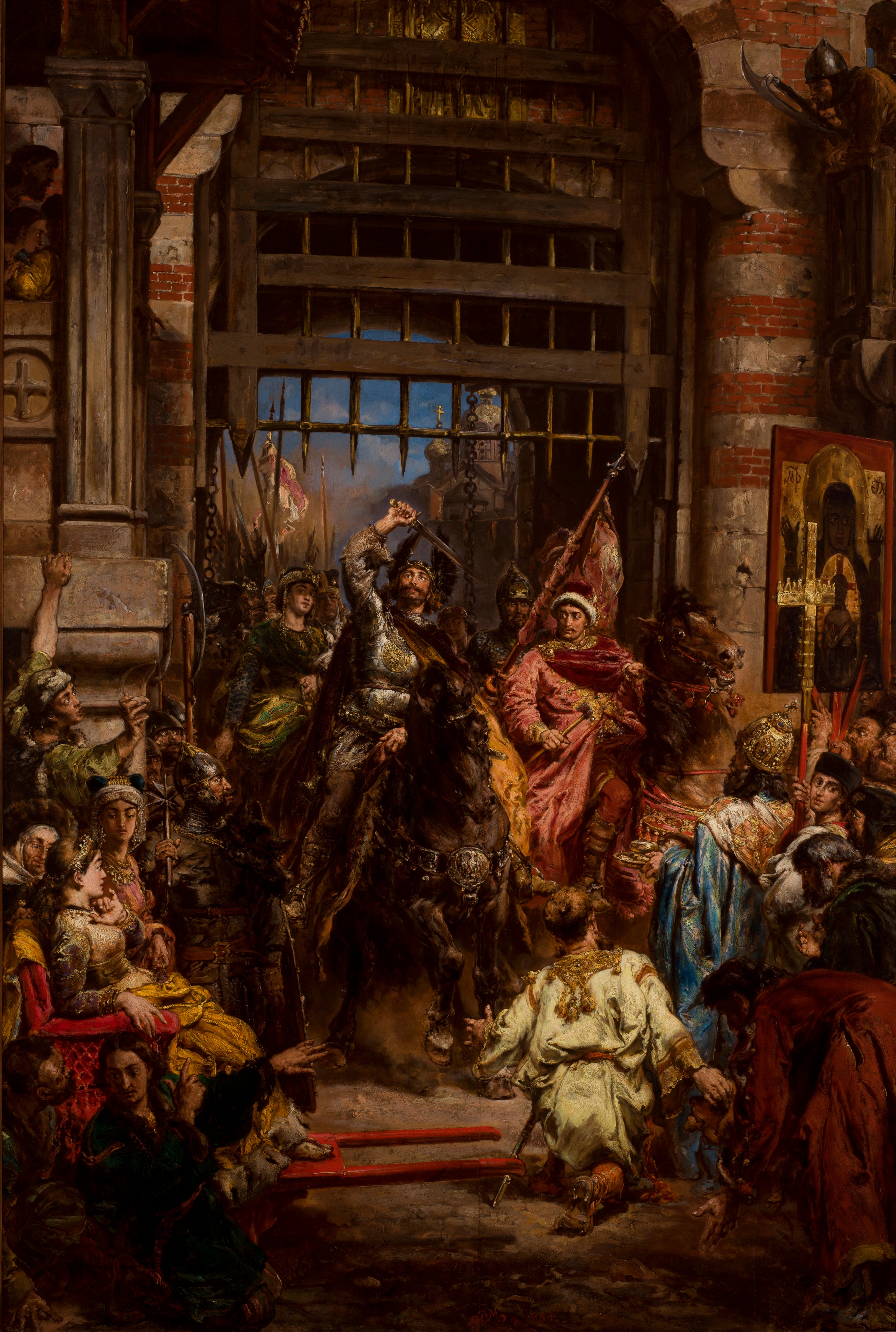 Boleslas le Brave avec Sviatopolk à la Porte Dorée de Kiev - Jan Matejko