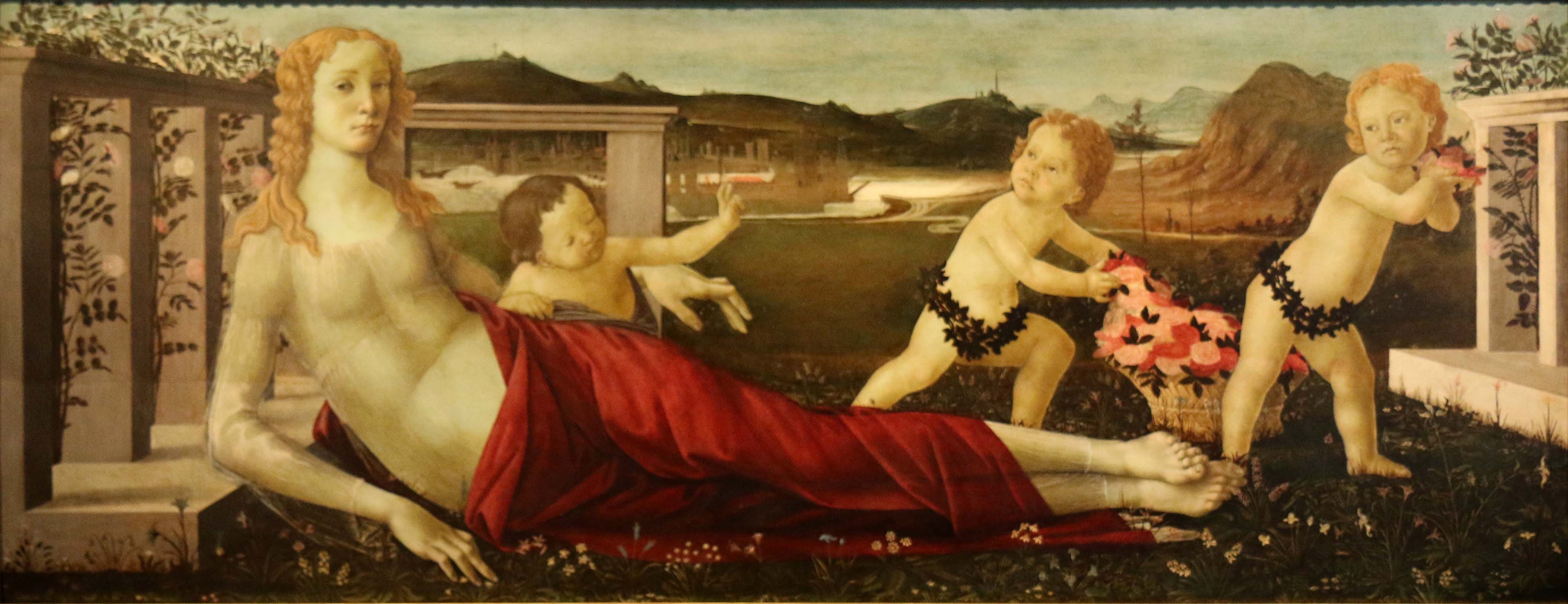 Vénus et trois putti - Sandro Botticelli
