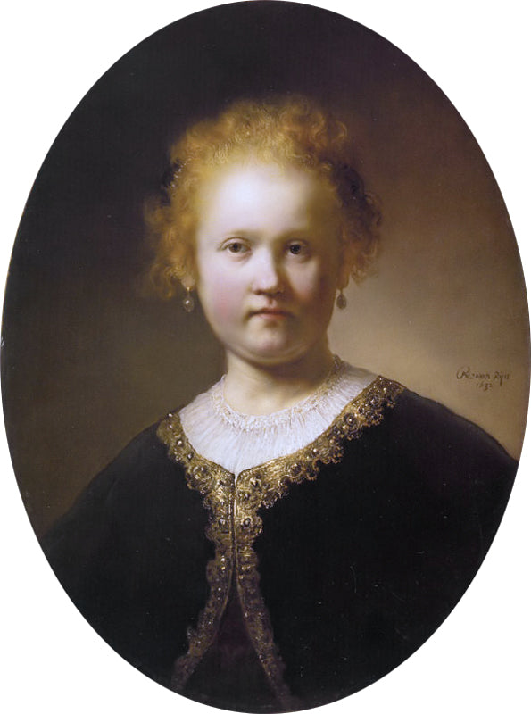 Reproduction du tableau « Portrait d'une jeune femme - Rembrandt » par Alpha Reproduction en peinture à l’huile