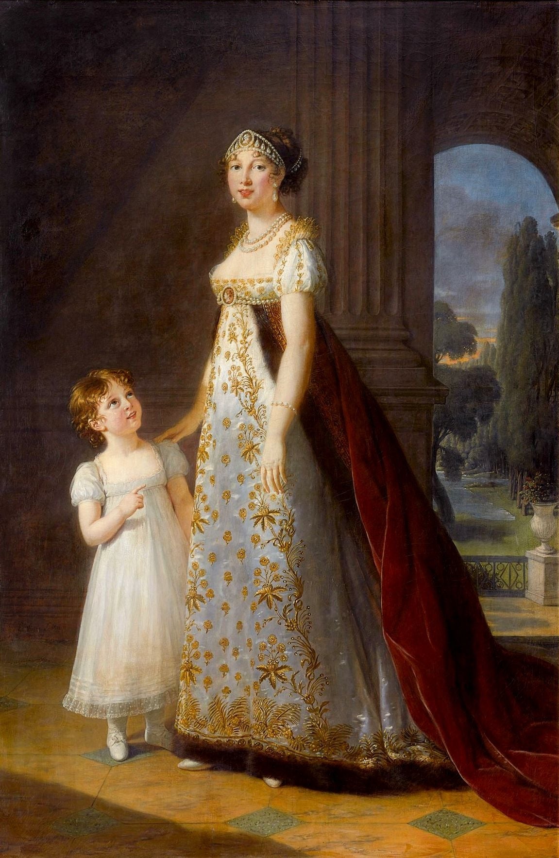 Marie-Annuciade-Caroline Bonaparte, reine de Naples, avec sa fille Laetitia-Joséphine Murat - Élisabeth Vigée Le Brun