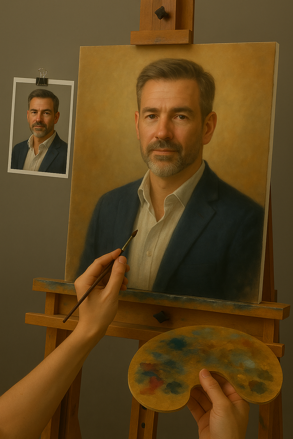 🎨 ציור פורטרט מותאם אישית לאדם אחד – ציור שמן ייחודי