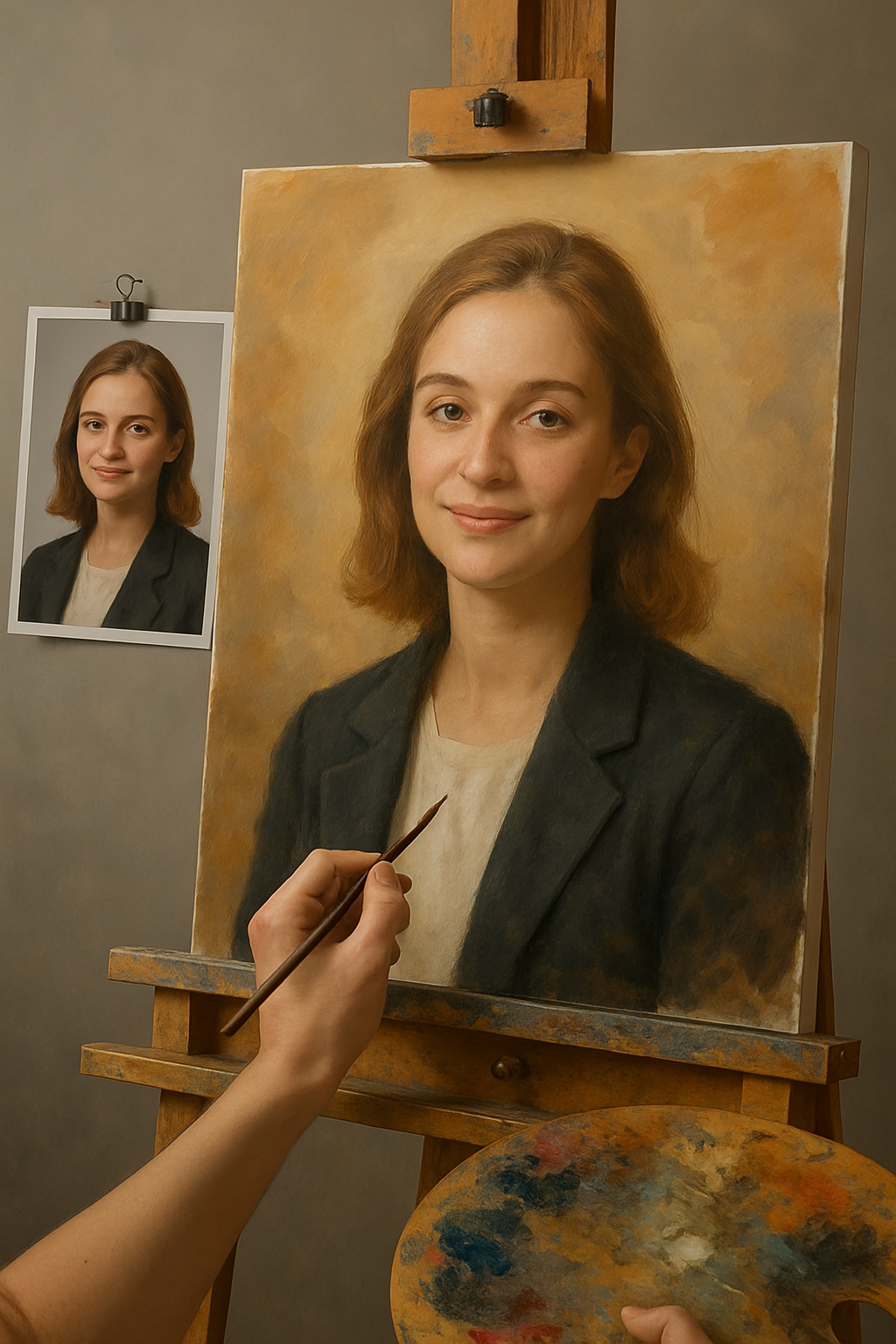 🎨 ציור פורטרט מותאם אישית לאדם אחד – ציור שמן ייחודי