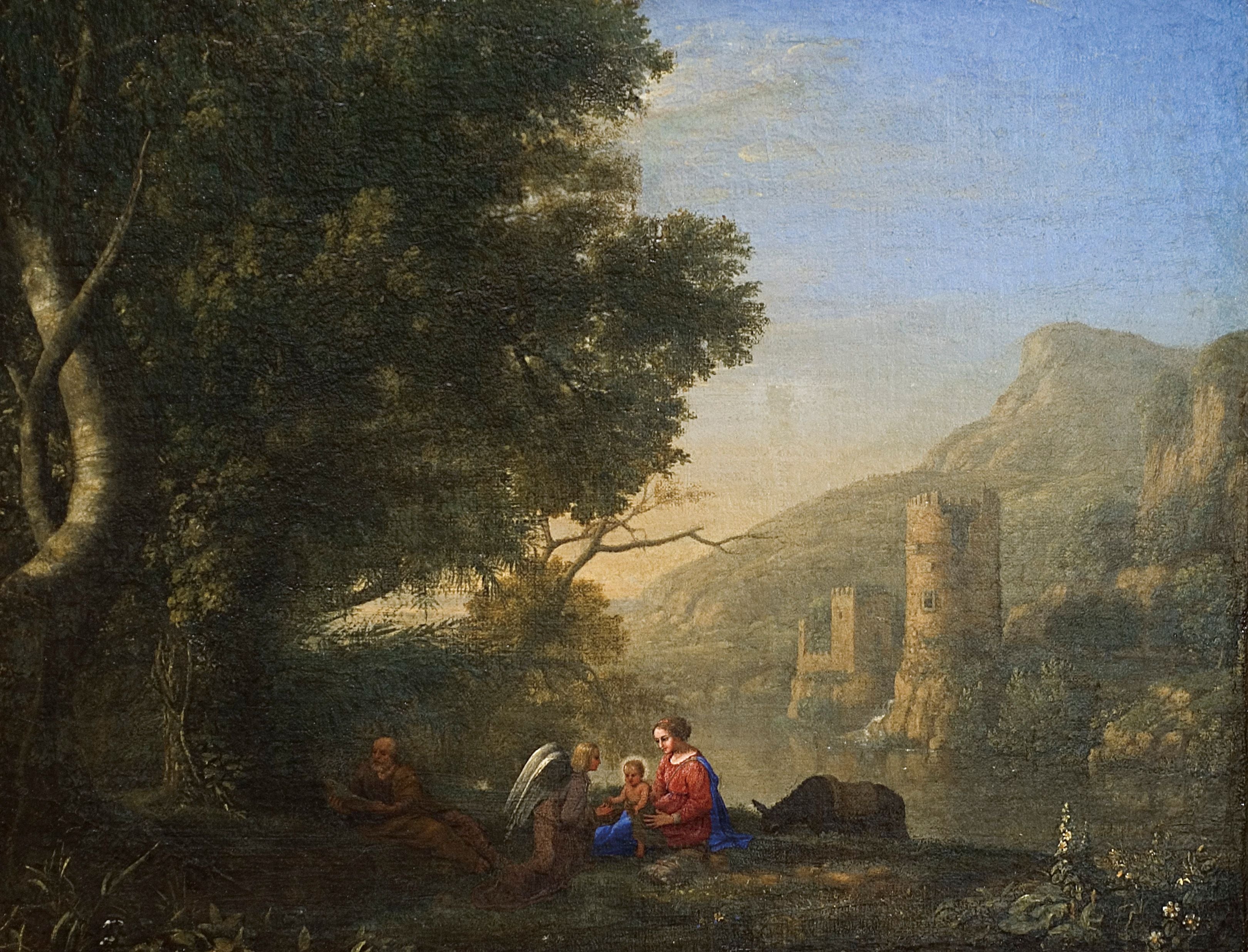 Paysage avec le repos pendant la fuite en Egypte - Claude Lorrain
