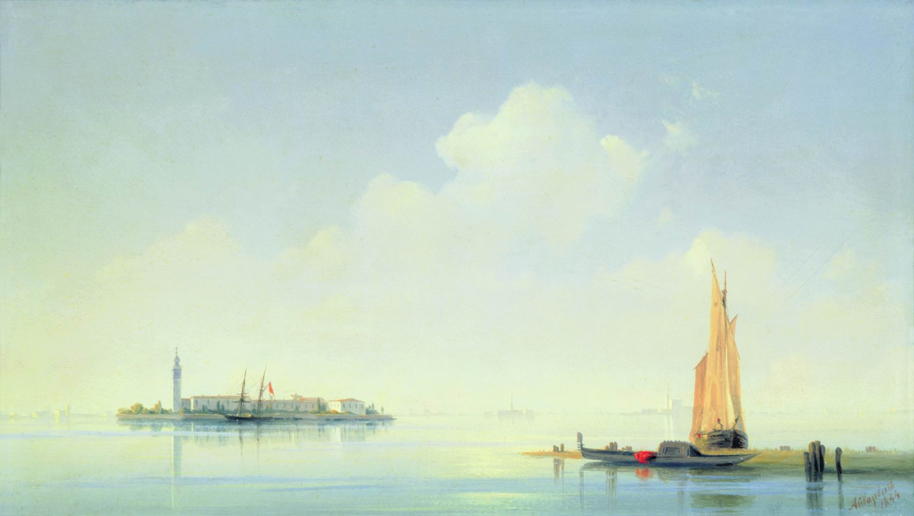 Lagune vénitienne. Vue de l'île de San Giorgio. - Ivan Aïvazovski