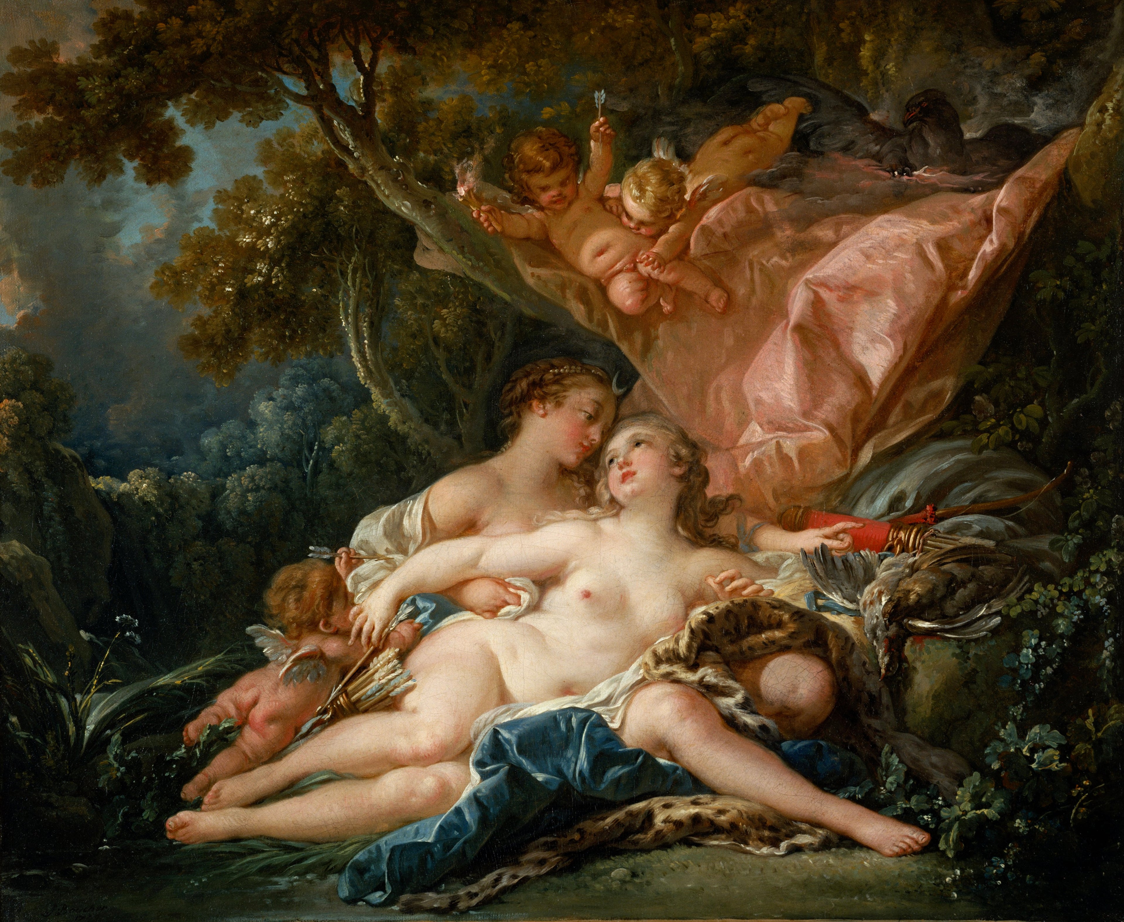 La Nymphe Callisto, séduite par Jupiter sous les traits de Diane - François Boucher