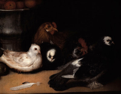 Reproduction du tableau « Pigeons et volailles - Francisco de Goya » par Alpha Reproduction en peinture à l’huile