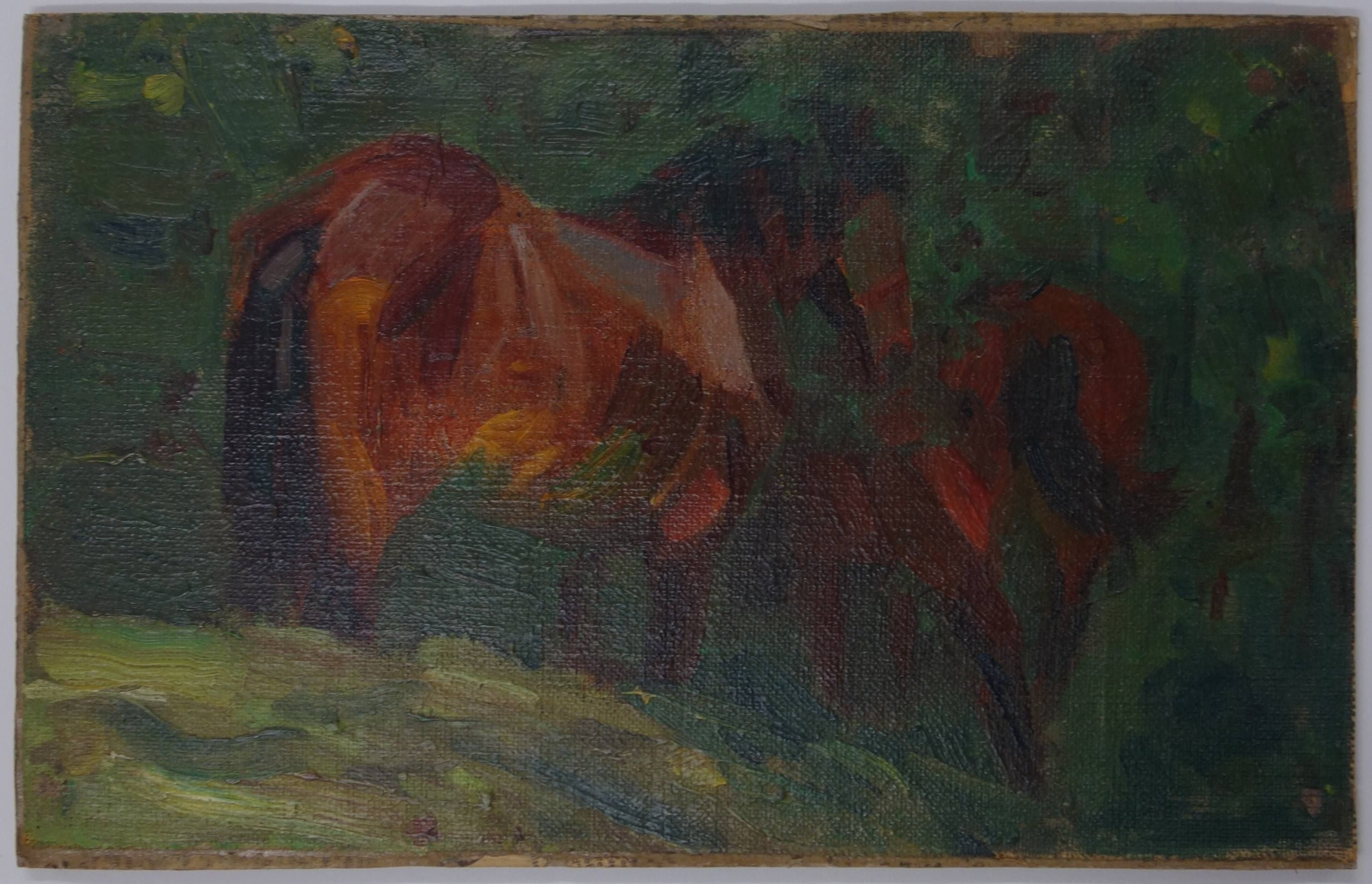 Reproduction du tableau « Croquis de cheval II - Franz Marc » par Alpha Reproduction en peinture à l’huile