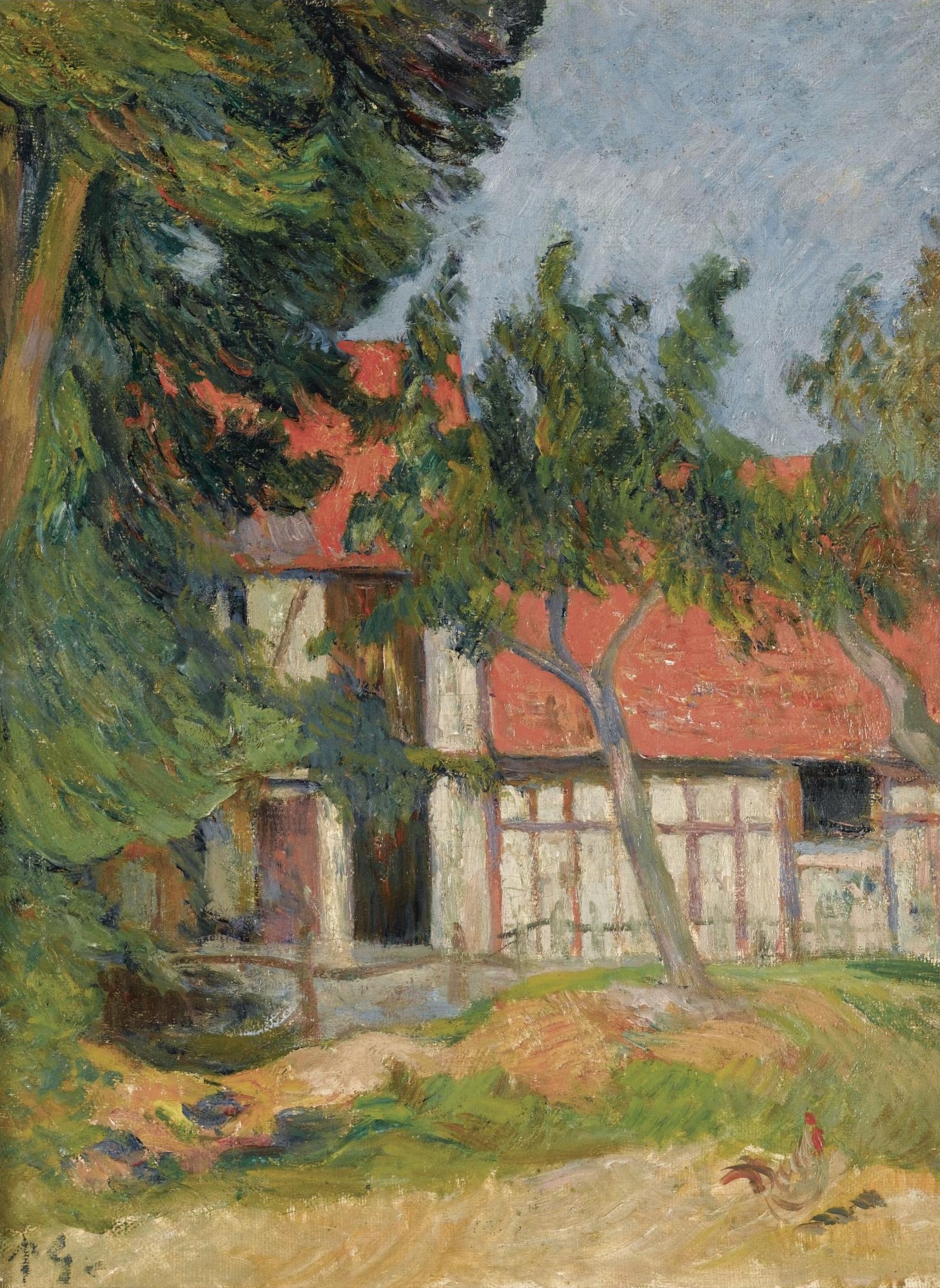 Reproduction du tableau « Étable près de Dieppe I, ou Chaumière en Normandie II - Paul Gauguin » par Alpha Reproduction en peinture à l’huile