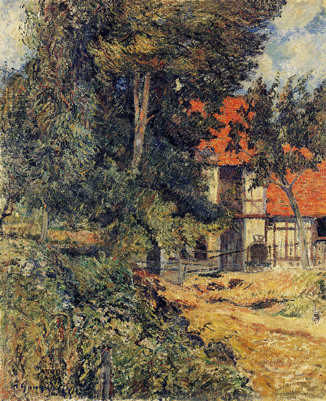 Reproduction du tableau « Étable près de Dieppe II, ou Chaumière en Normandie I - Paul Gauguin » par Alpha Reproduction en peinture à l’huile