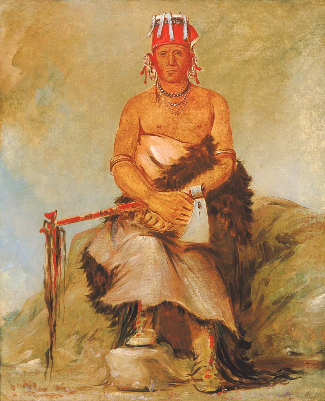 A'h-sha-la-cóots-ah, grain de beauté sur le front, chef des républicains Pawnee - George Catlin
