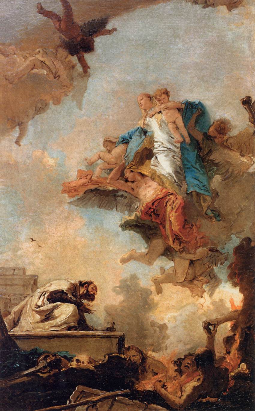 La Vierge du Carmel apparaissant à Saint Simon Stock - Giovanni Battista Tiepolo