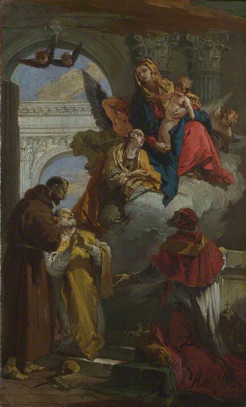 La Vierge et l'Enfant apparaissant à un groupe de saints - Giovanni Battista Tiepolo
