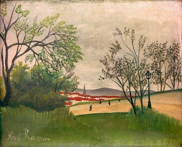 Paysage au clocher - Henri Rousseau