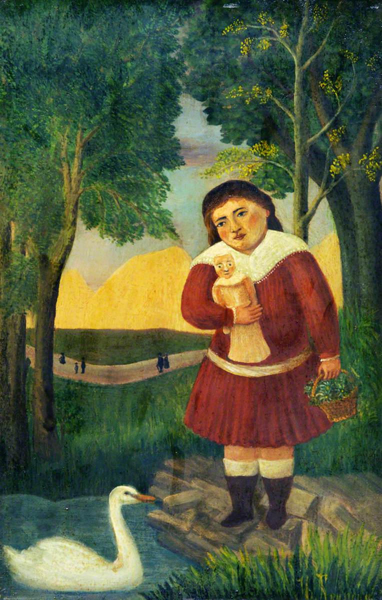 Enfant avec une poupée dans un paysage - Henri Rousseau
