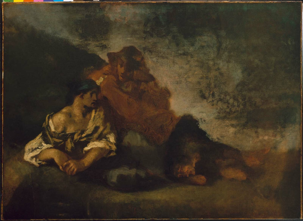 Deux personnages allongés - Jean-François Millet