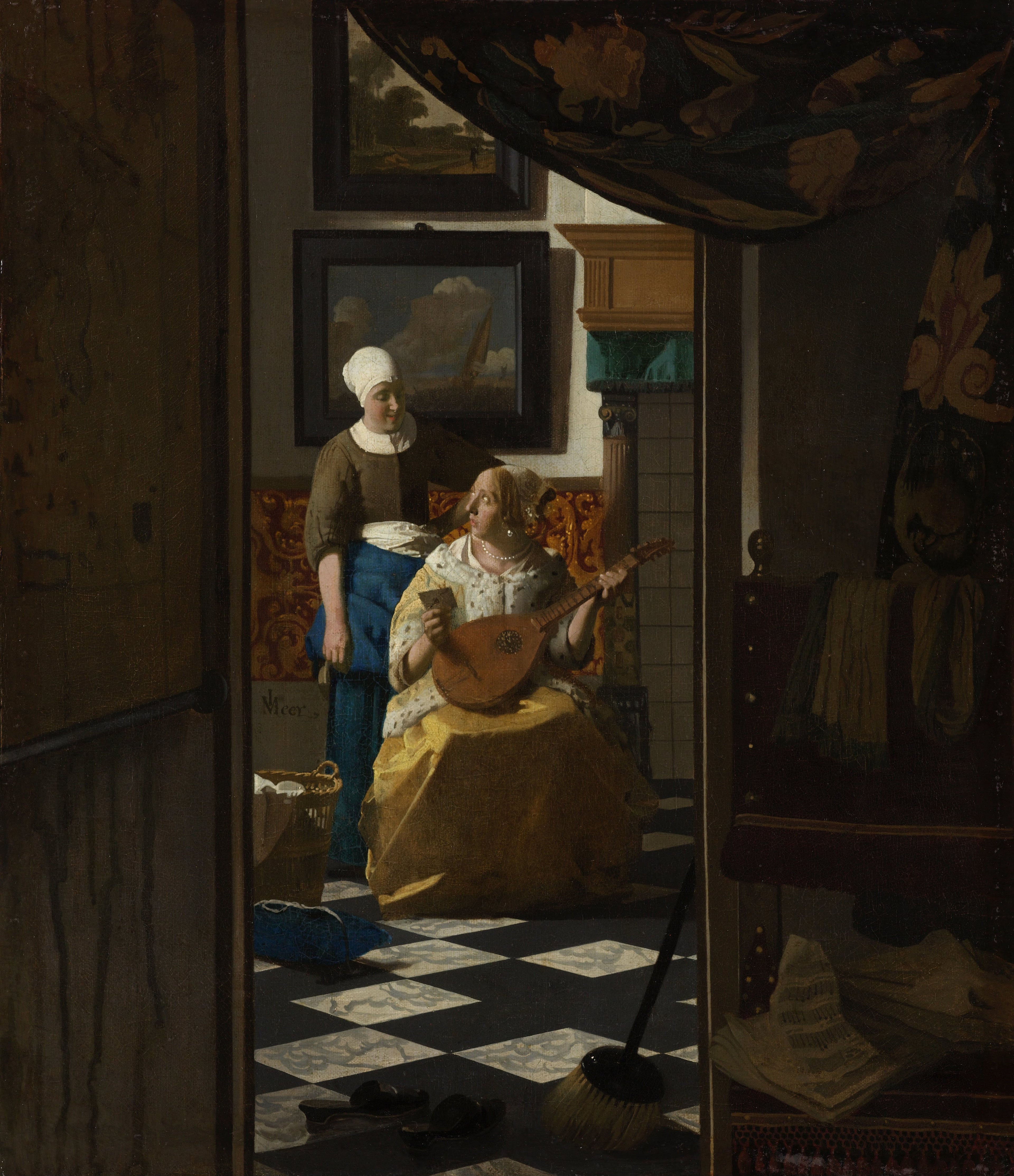 Reproduction du tableau « La Lettre d'amour - Johannes Vermeer » par Alpha Reproduction en peinture à l’huile