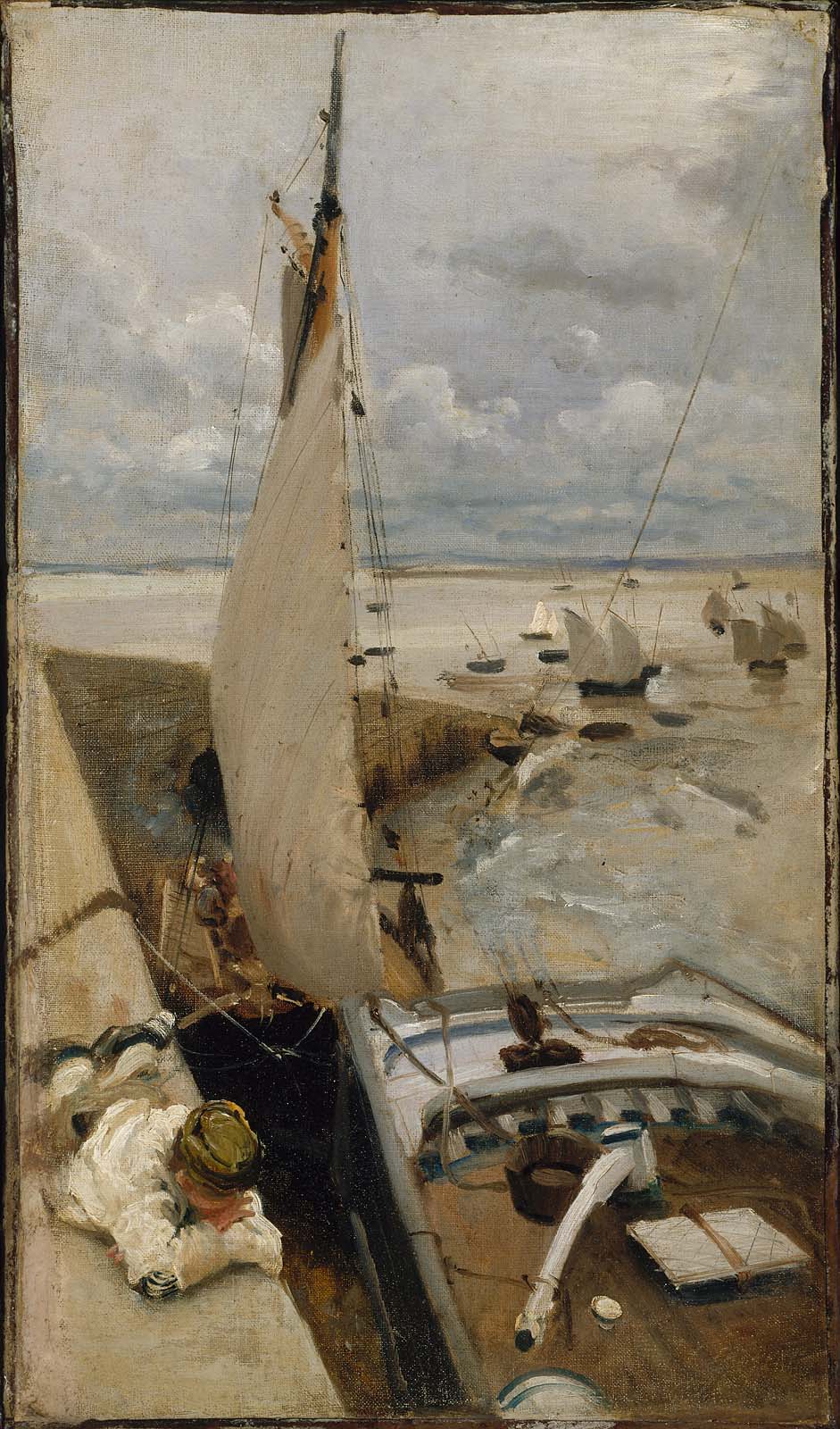 Reproduction du tableau « Marée basse au port de Cancale - John Singer Sargent » par Alpha Reproduction en peinture à l’huile