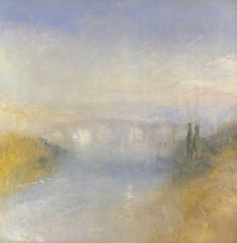 Reproduction du tableau « A River Seen from a Hill - J. M. W. Turner » par Alpha Reproduction en peinture à l’huile