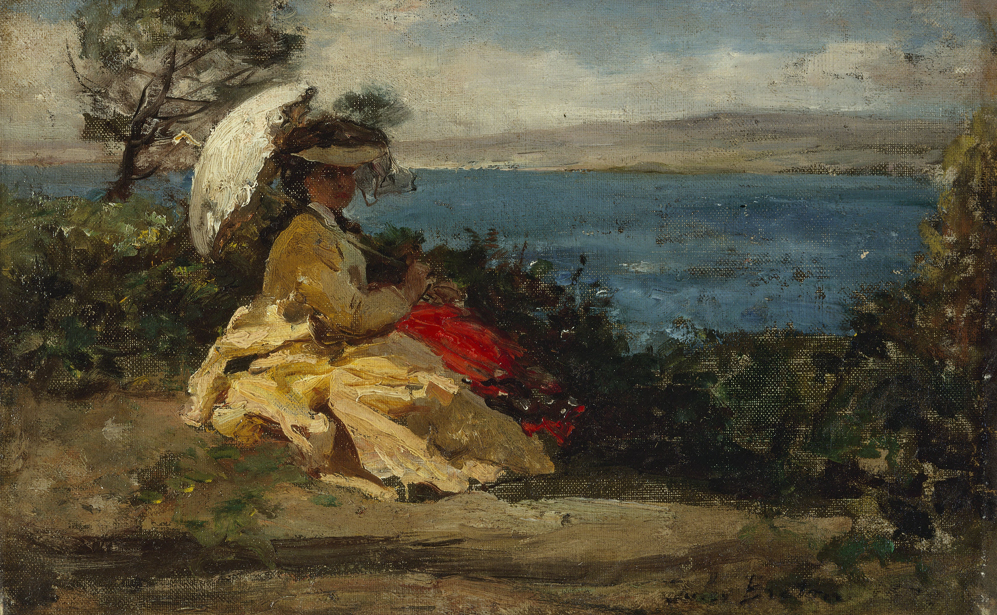 Femme à l'ombrelle, baie de Douarnenez - Jules Breton