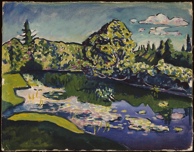 Reproduction du tableau « Akhtyrka, étang du parc - Vassily Kandinsky » par Alpha Reproduction en peinture à l’huile