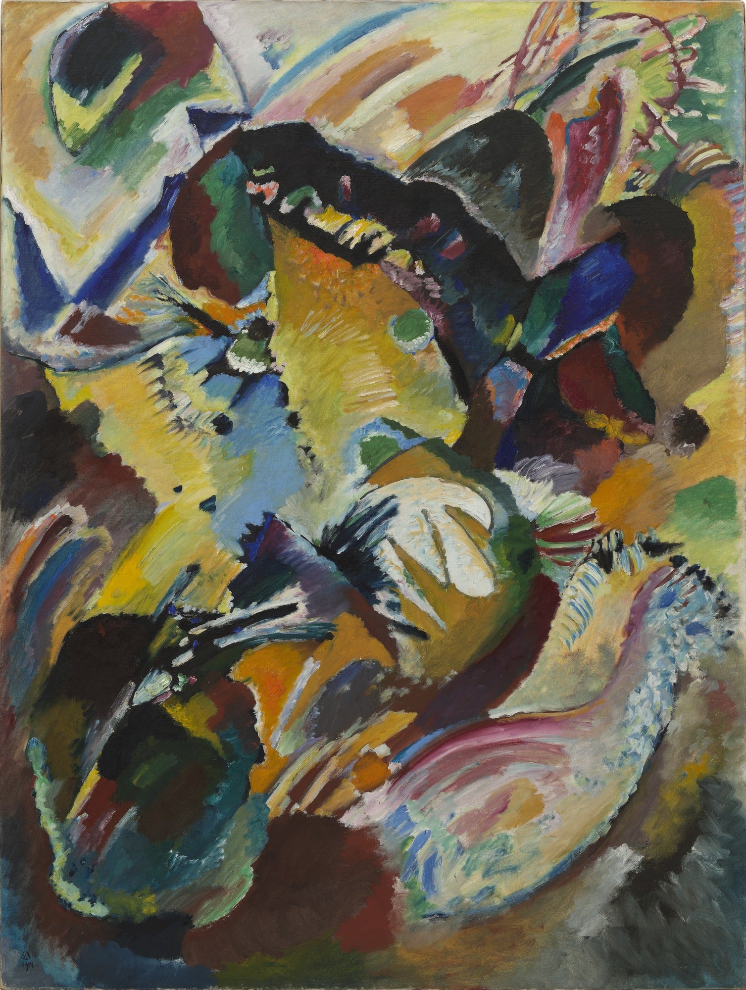 Reproduction du tableau « Panneau pour Edwin R. Campbell n° 2 - Vassily Kandinsky » par Alpha Reproduction en peinture à l’huile