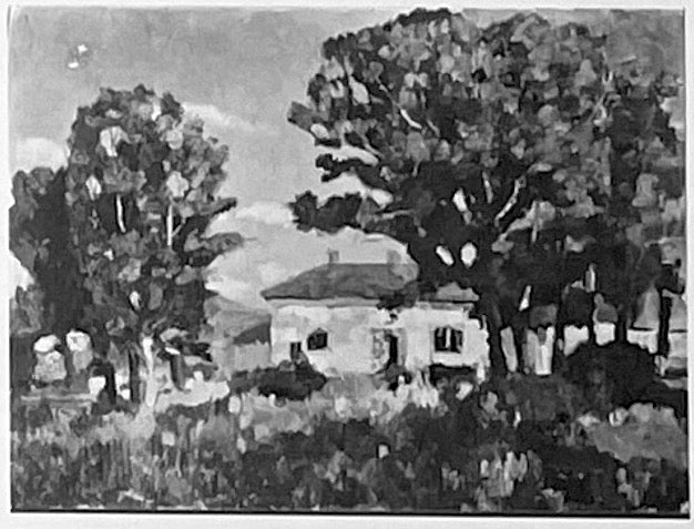 Paysage avec maison blanche - Kazimir Malevich