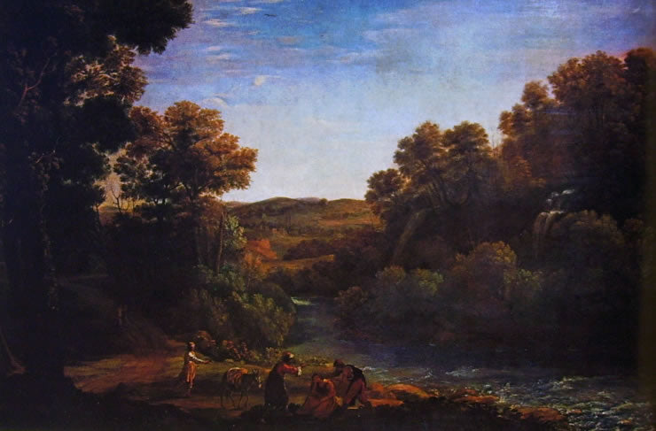 Paysage boisé avec un ruisseau - Claude Lorrain