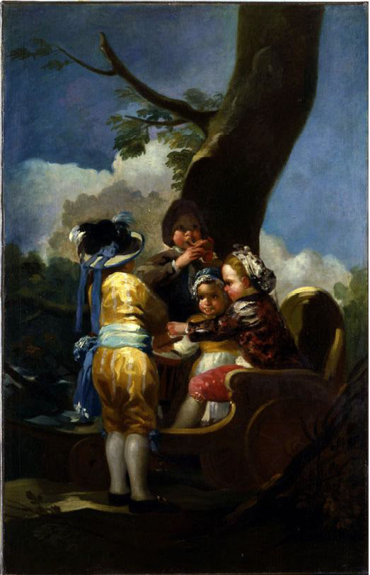 Reproduction du tableau « Enfants dans un chariot - Francisco de Goya » par Alpha Reproduction en peinture à l’huile