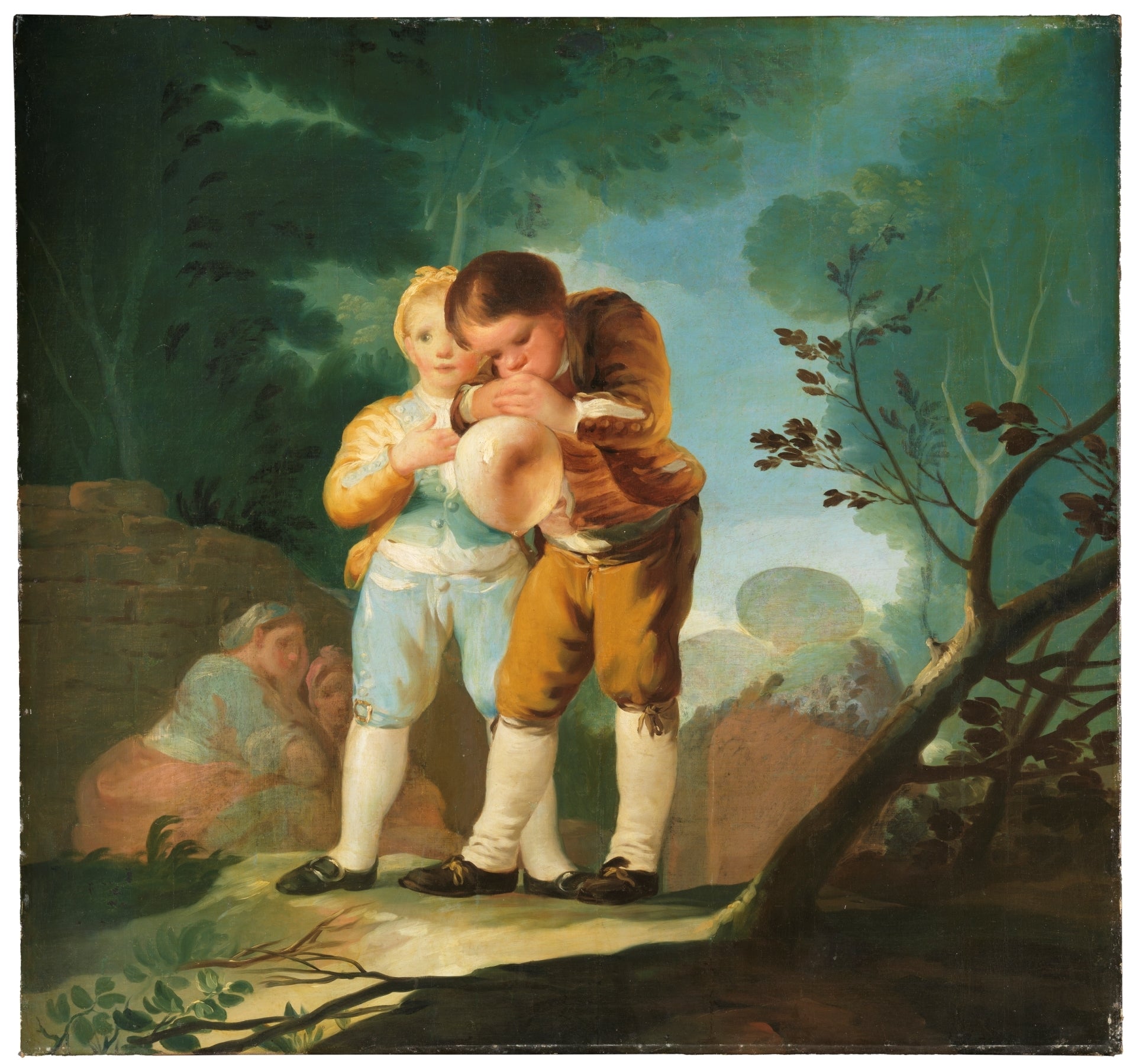 Reproduction du tableau « Enfants gonflant une vessie - Francisco de Goya » par Alpha Reproduction en peinture à l’huile