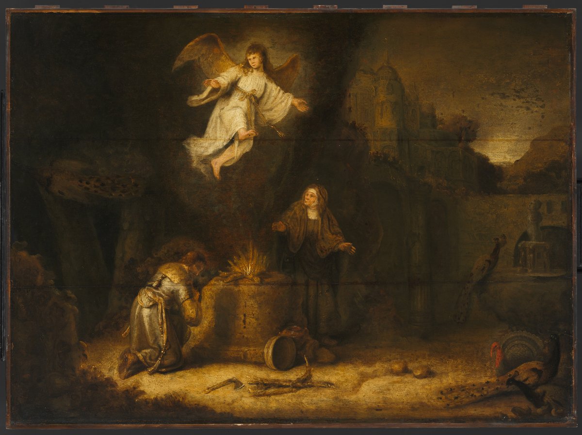 Reproduction du tableau « Le sacrifice de Manoah - Rembrandt » par Alpha Reproduction en peinture à l’huile