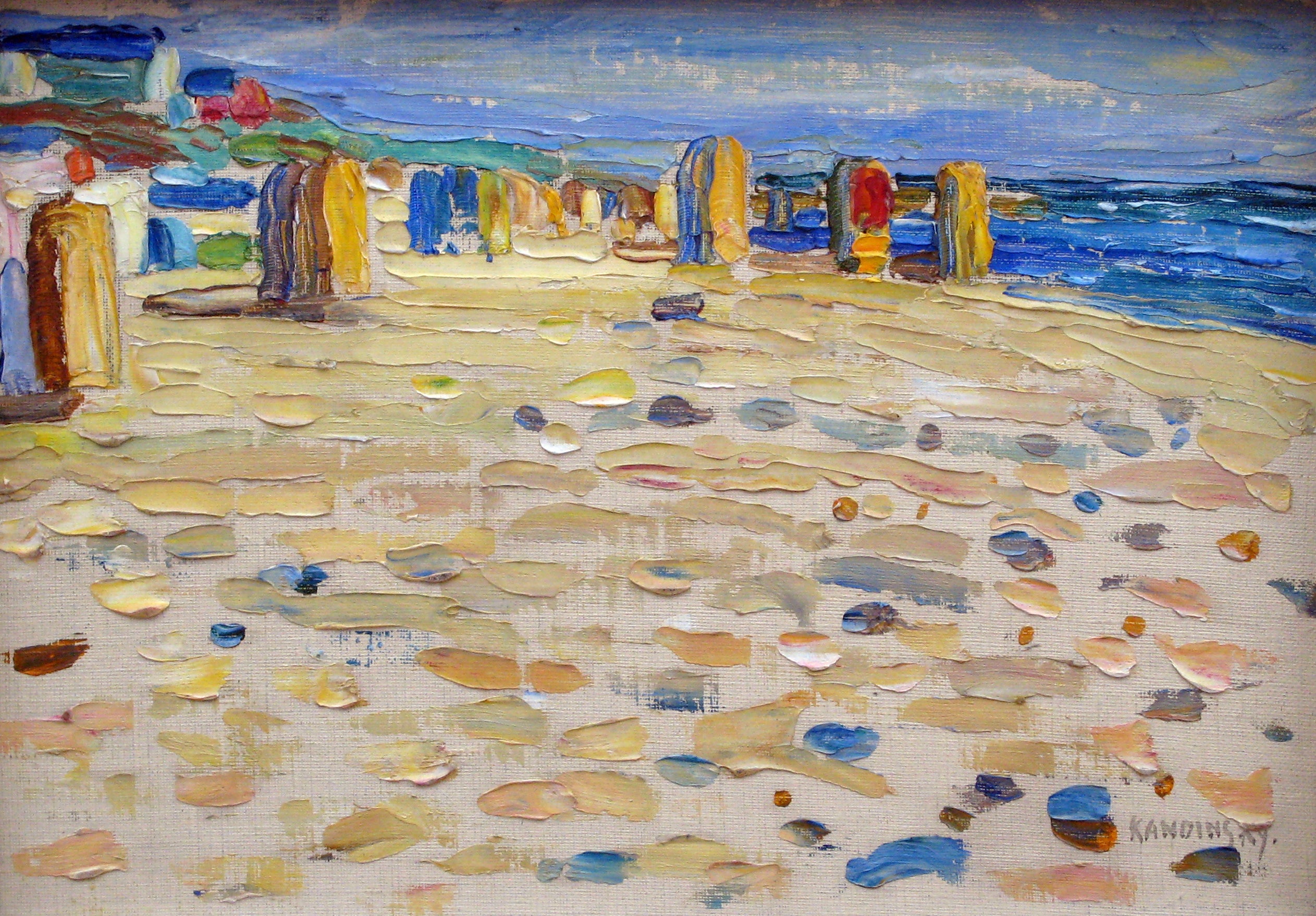 Reproduction du tableau « Plage en Hollande - Vassily Kandinsky » par Alpha Reproduction en peinture à l’huile