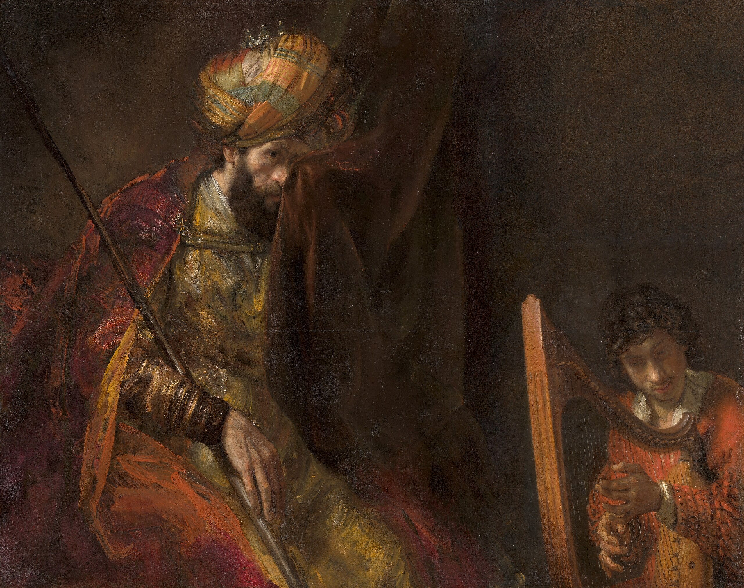 Reproduction du tableau « Saül et David - Rembrandt » par Alpha Reproduction en peinture à l’huile