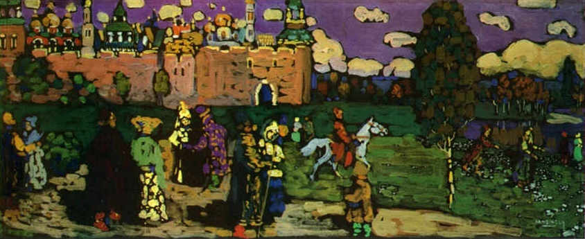 Reproduction du tableau « Scène russe - Vassily Kandinsky » par Alpha Reproduction en peinture à l’huile
