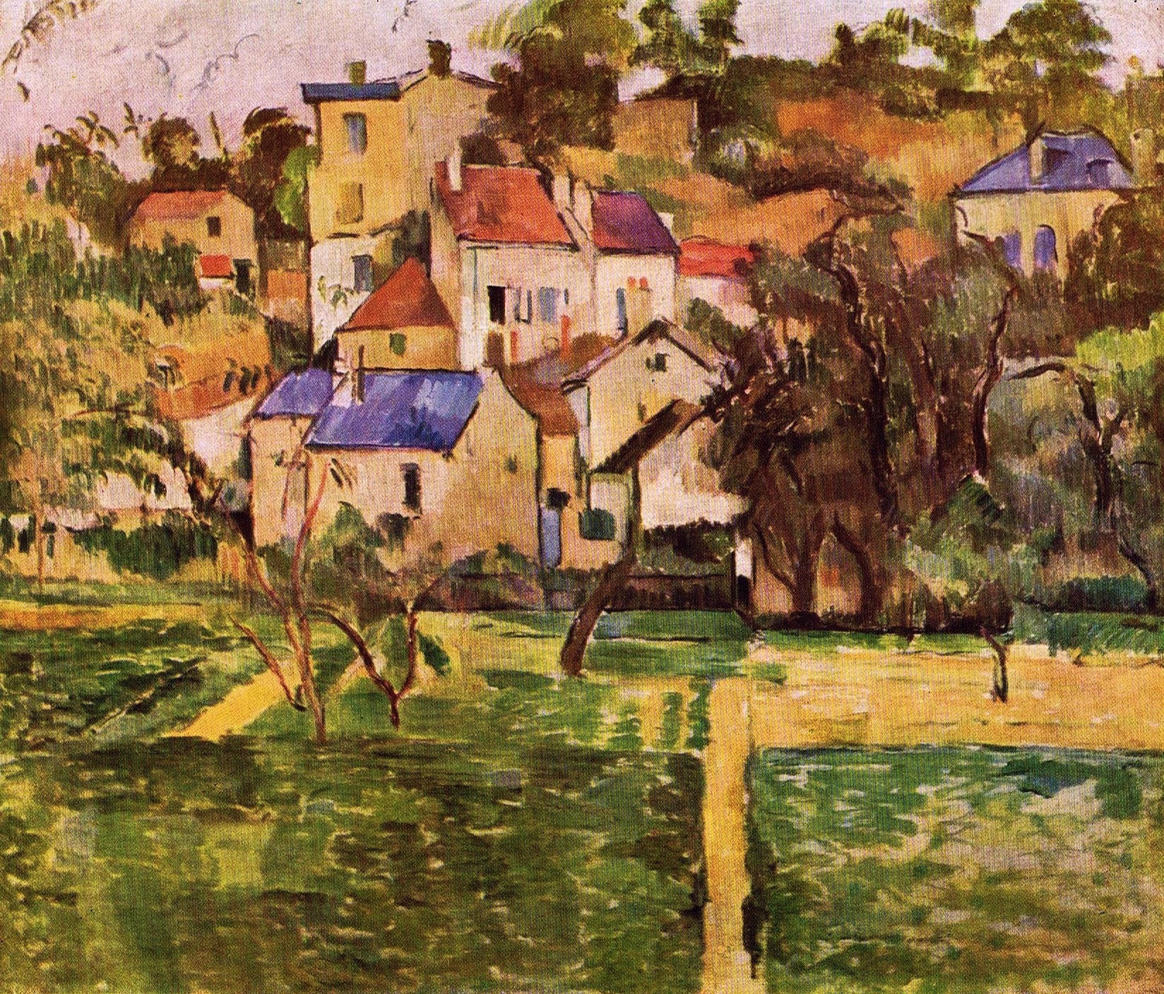 Reproduction du tableau « L'Hermitage à Pontoise - Paul Cézanne » par Alpha Reproduction en peinture à l’huile