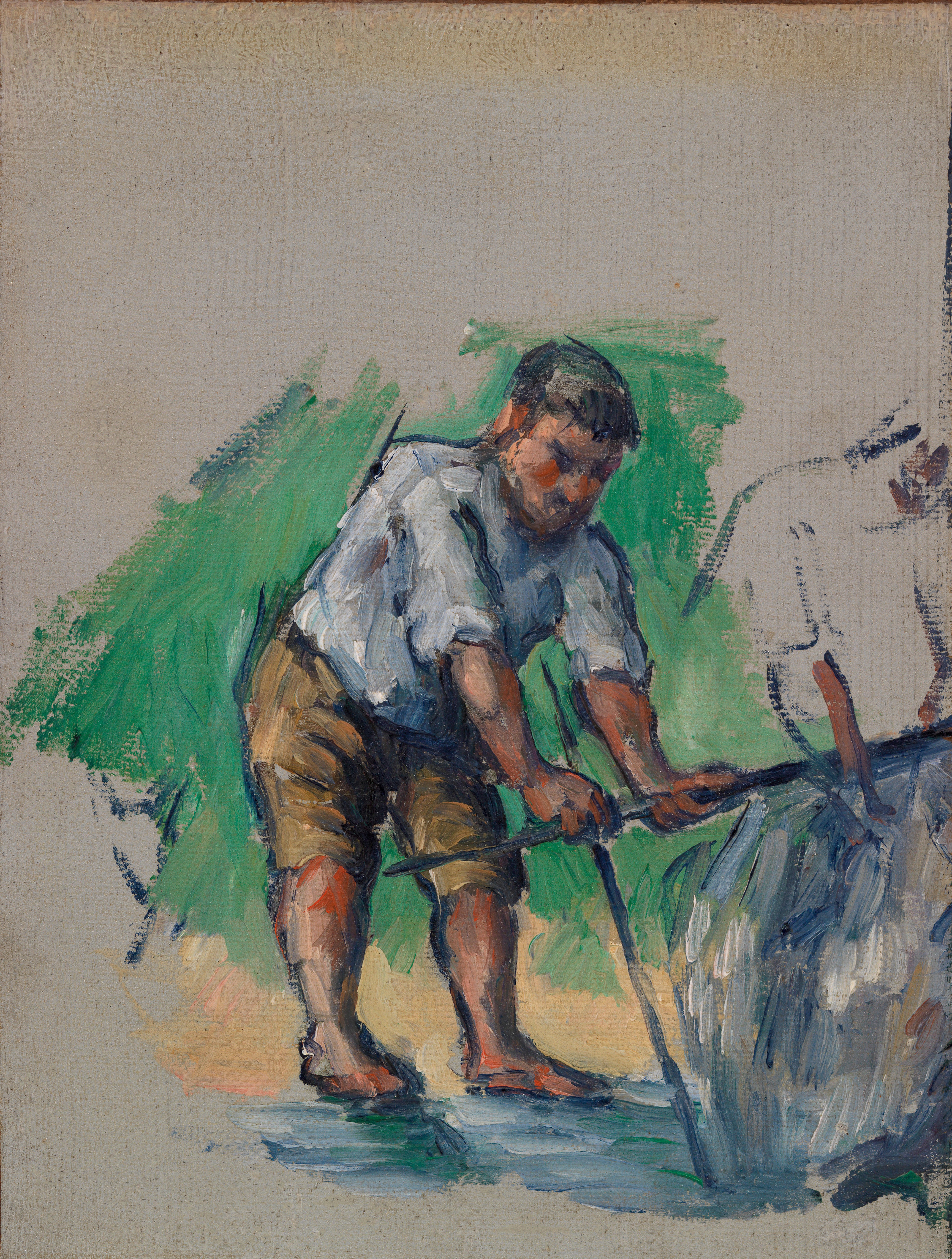Reproduction du tableau « Le Foreur - Paul Cézanne » par Alpha Reproduction en peinture à l’huile