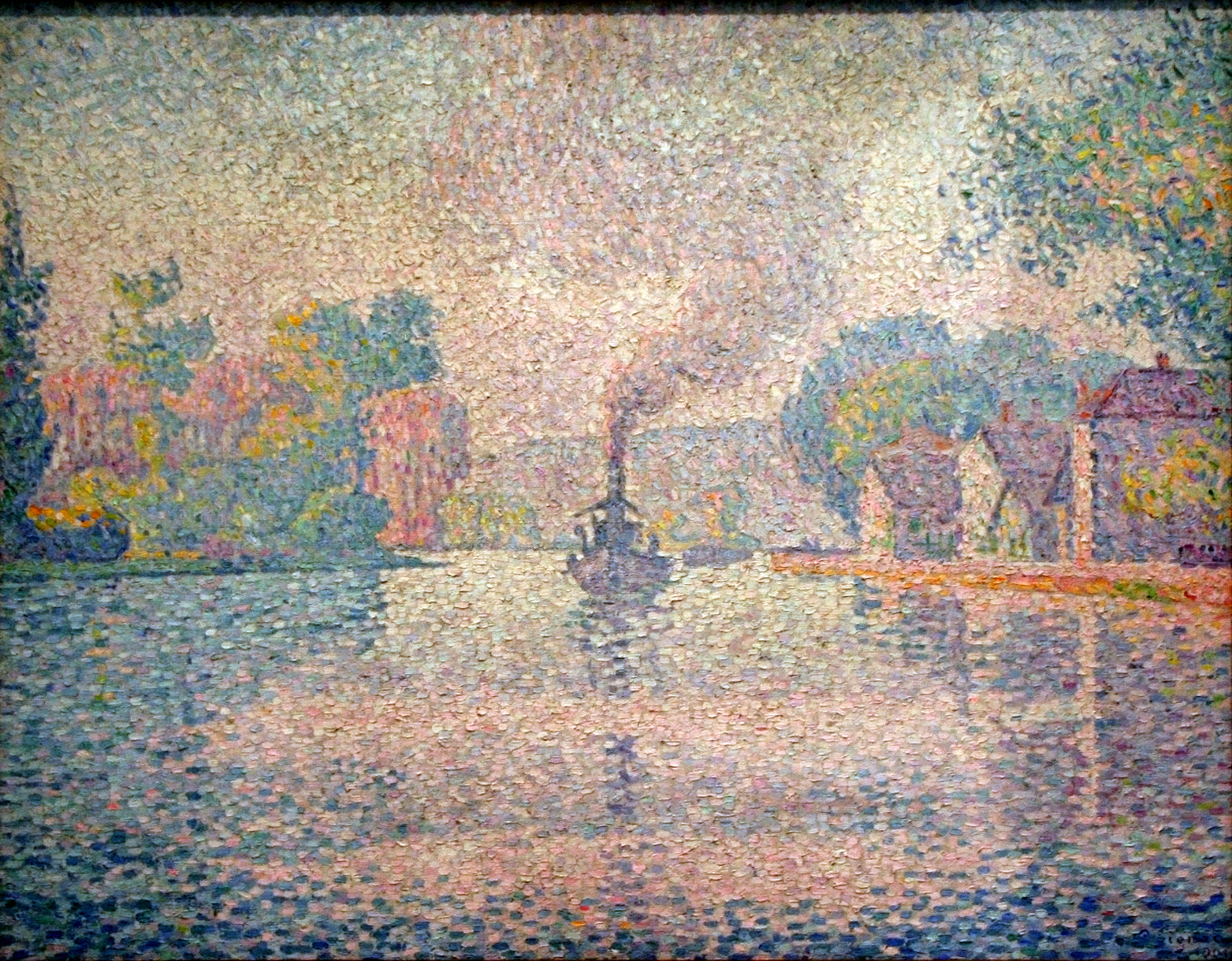 Reproduction du tableau « L'Hirondelle sur la Seine - Paul Signac » par Alpha Reproduction en peinture à l’huile