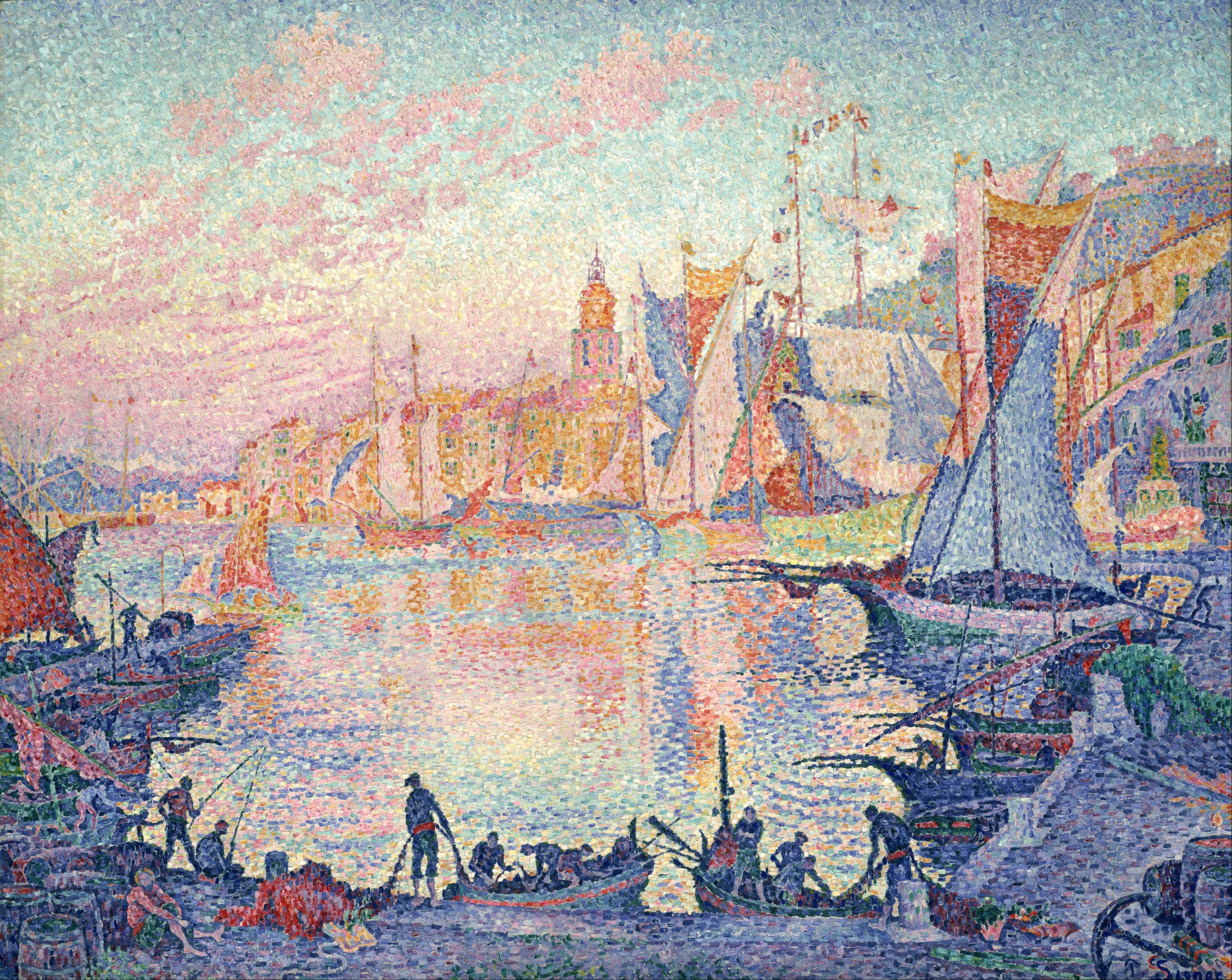 Reproduction du tableau « Le Port de Saint-Tropez - Paul Signac » par Alpha Reproduction en peinture à l’huile