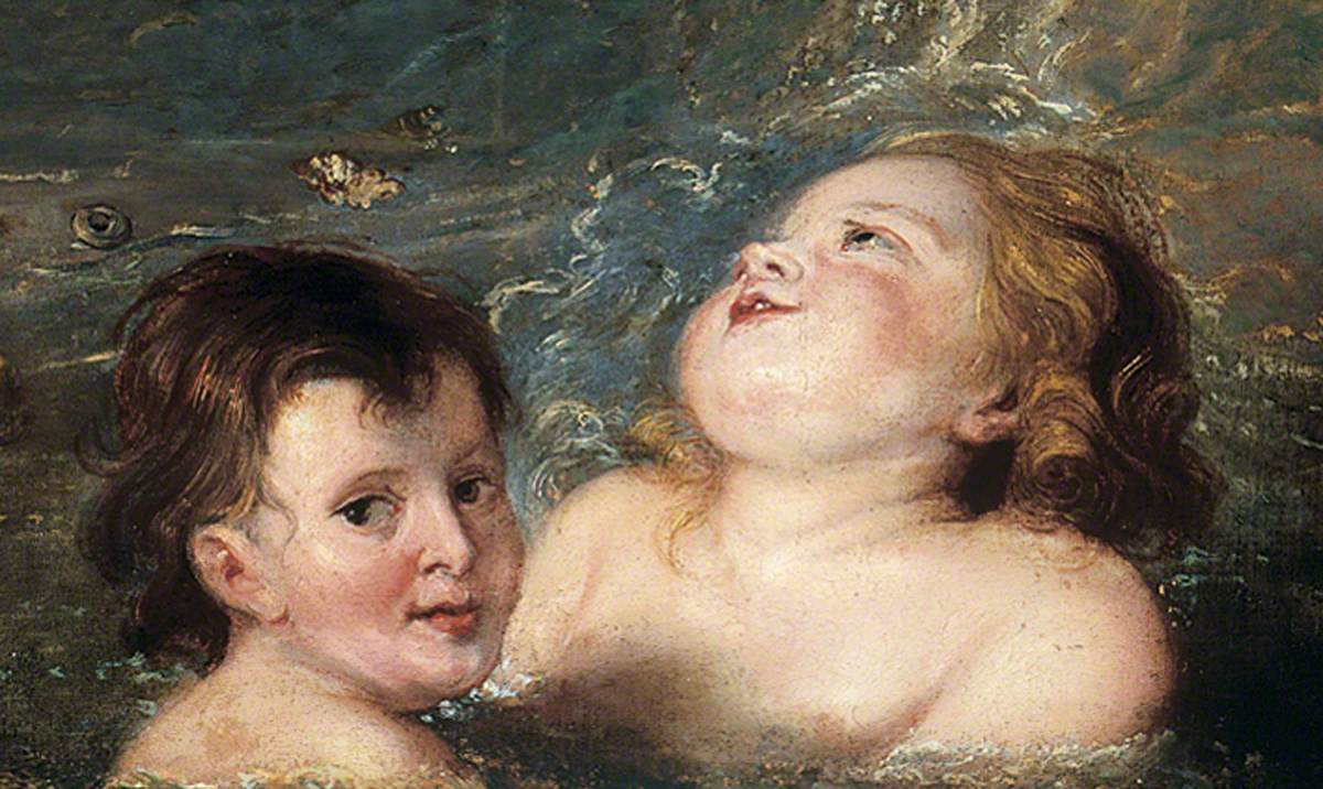 Têtes de deux enfants se baignant dans la mer - Peter Paul Rubens