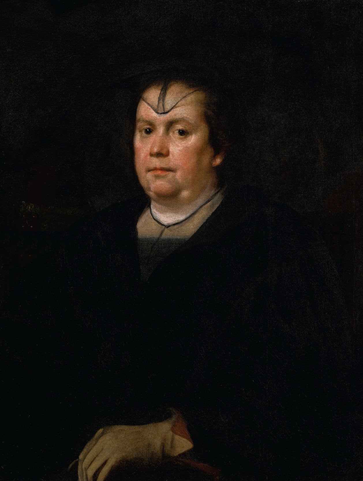 Portrait d'Olimpia Maidalchini Pamphilj (1591-1657), mi-longue, vêtue de noir - Diego Velázquez