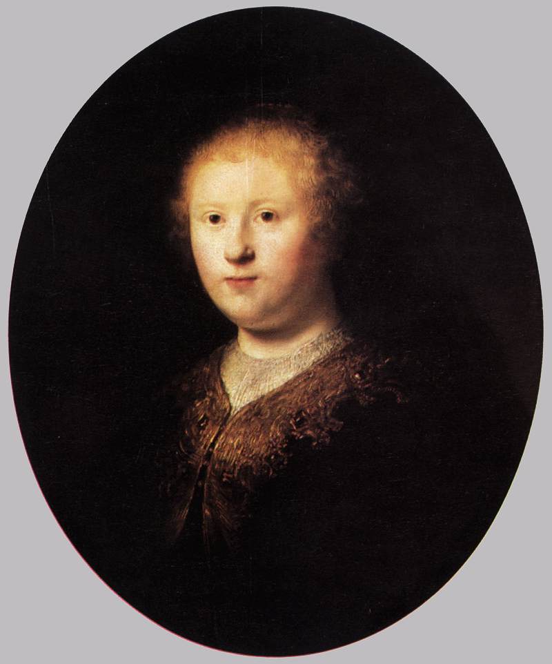 Reproduction du tableau « Portrait d'une jeune femme. - Rembrandt » par Alpha Reproduction en peinture à l’huile