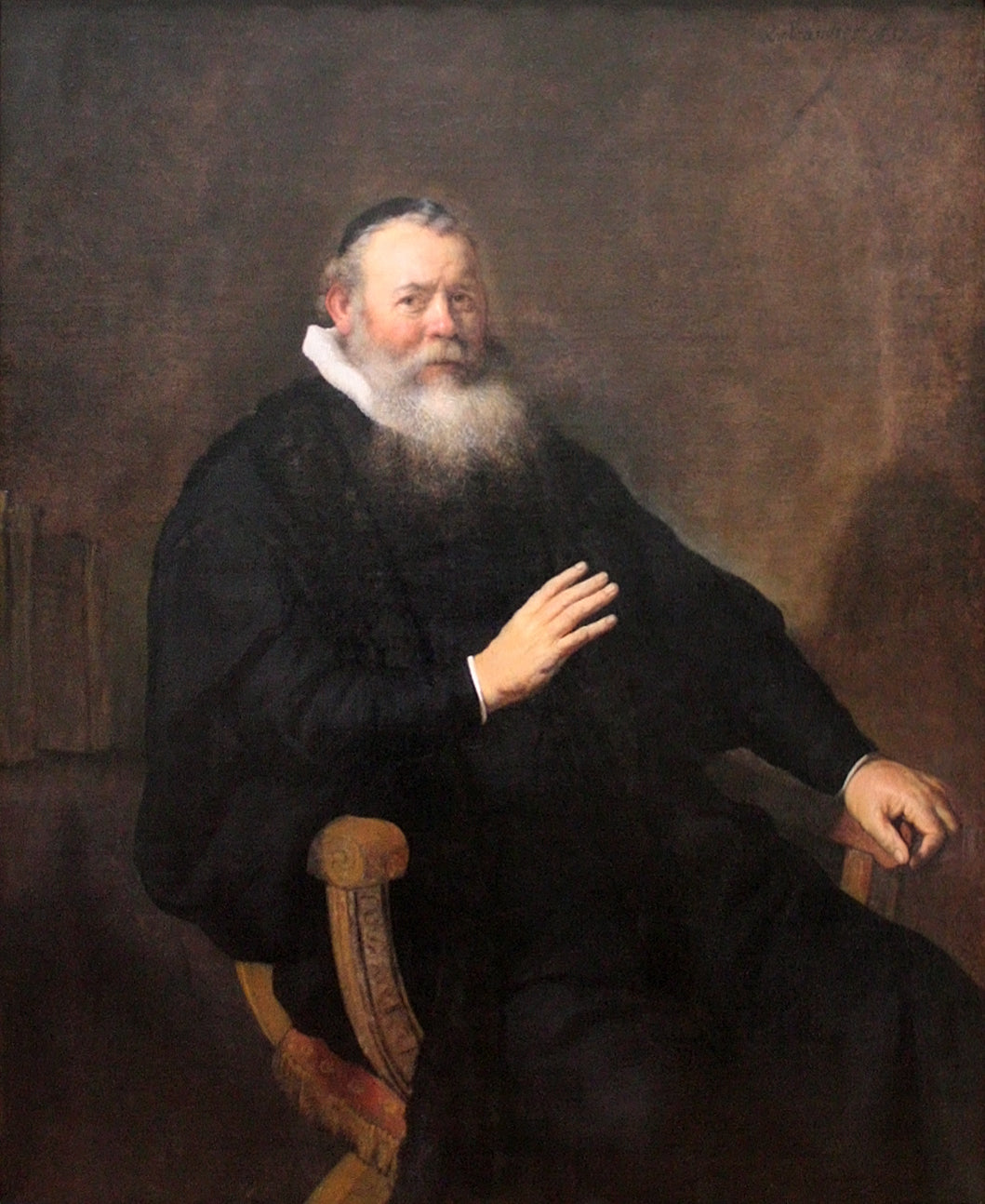 Reproduction du tableau « Le pasteur Eleazar Swalmius - Rembrandt » par Alpha Reproduction en peinture à l’huile