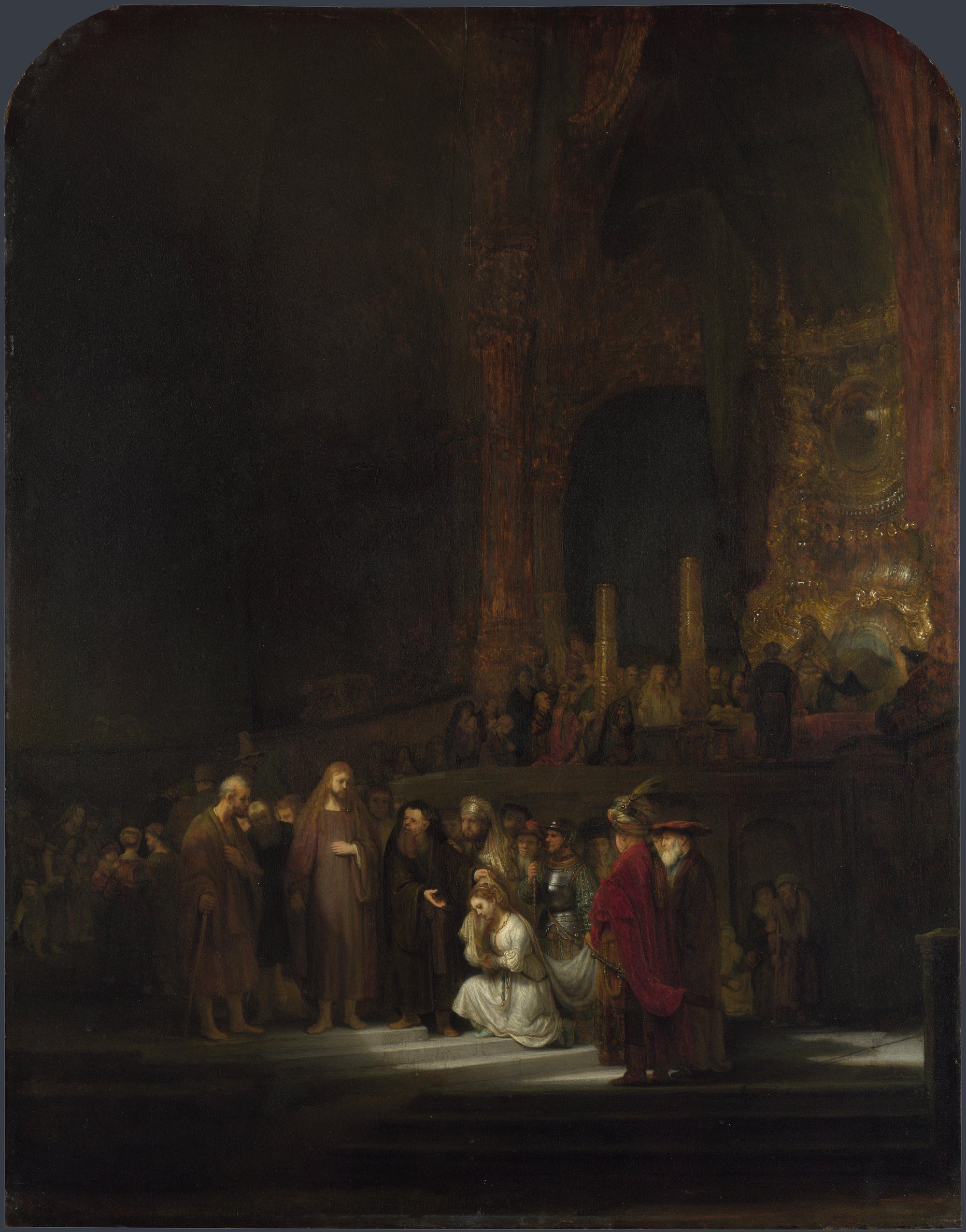 Reproduction du tableau « La Femme adultère - Rembrandt » par Alpha Reproduction en peinture à l’huile