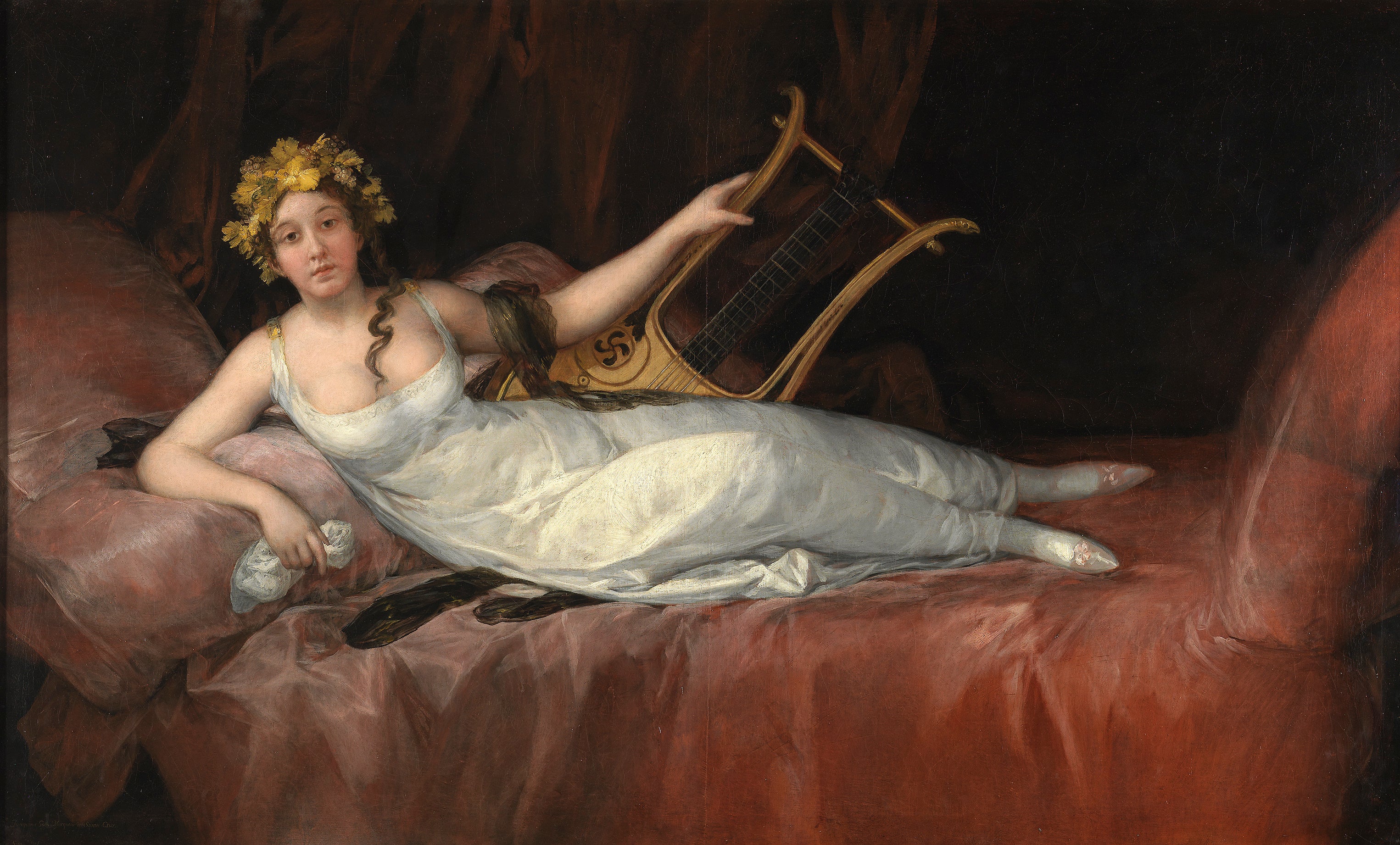 Reproduction du tableau « portrait de la marquise de Santa Cruz - Francisco de Goya » par Alpha Reproduction en peinture à l’huile