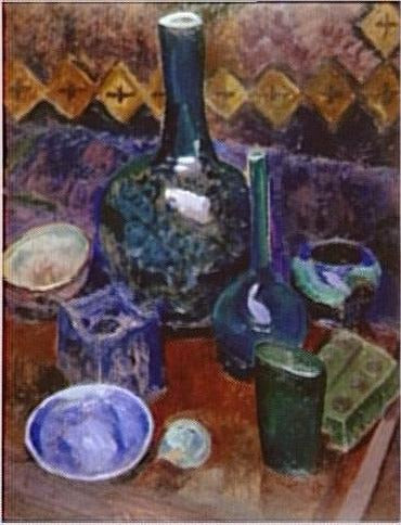 Reproduction du tableau « Nature morte bleue - Robert Delaunay » par Alpha Reproduction en peinture à l’huile