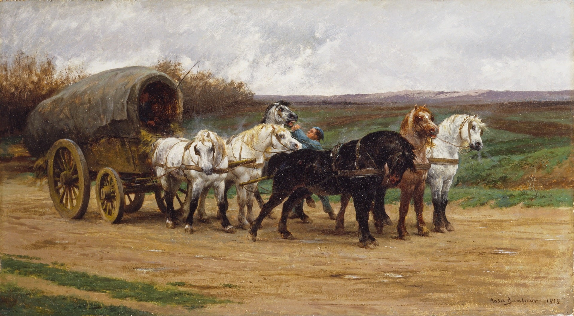 Un chariot et un attelage de chevaux - Rosa Bonheur