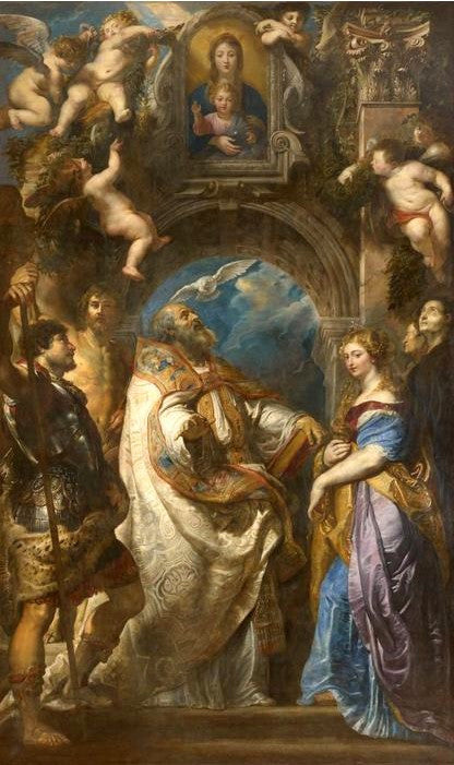 Saint Grégoire pape, entouré de saints et de saintes - Peter Paul Rubens